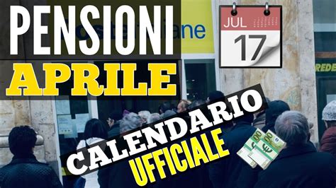 CALENDARIO PAGAMENTO PENSIONI APRILE SCAGLIONATE Per COGNOMI In Posta