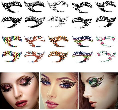 Eye Shadow Tattoo Sticker 20pcs 10 Pairs Temporary Eye Tattoo Makeup Transfer