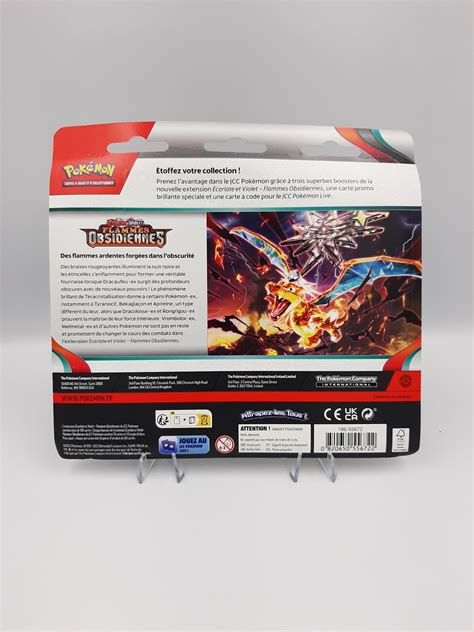 Tripack Scellé Sous Blister De 3 Booster Pokémon Flammes Obsidiennes