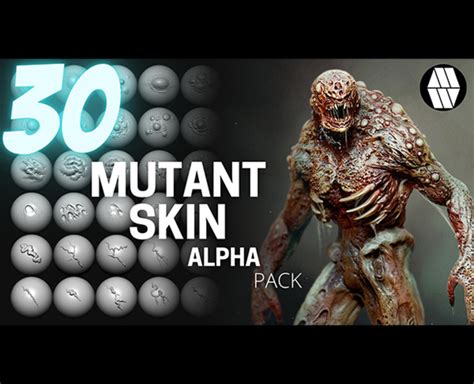 30 Mutant Skin Alphas And VDM Brushes FlippedNormals