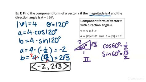 How To Write A Vector In Component Form Given Its Magnitude And Direction