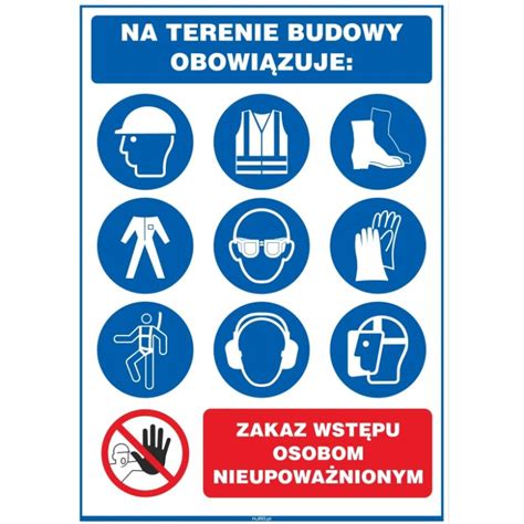 Tablica budowlana nakazów na terenie budowy HJRG