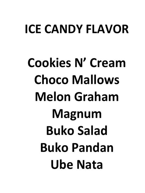 Ice Candy Flavor | PDF