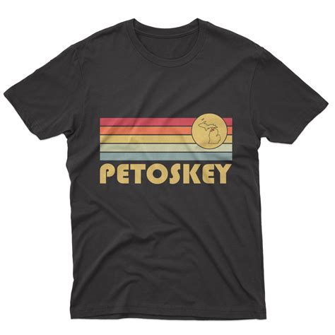 Petoskey Michigan MI Vintage Sunset Shirt, Petoskey Retro T Shirt