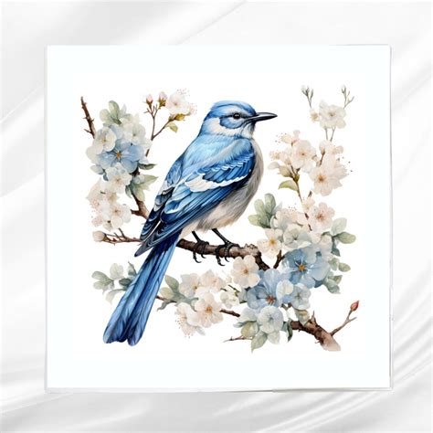 Blue Bird Fabric Panel Bird Quilt Block Square Fabric Panel For Sewing Projects Etsy