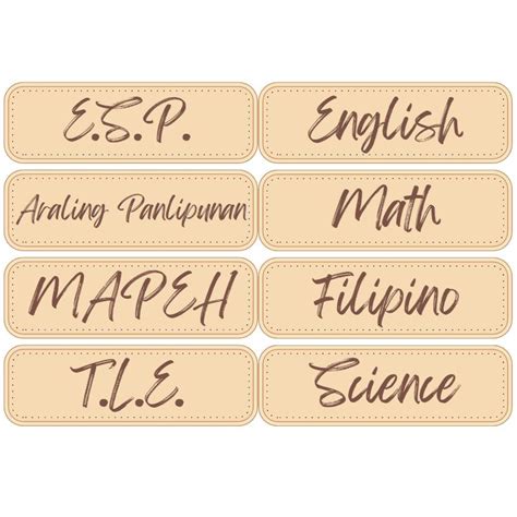 16 Pcs Aesthetic School Subject And Name Stickers For Notebooks V2