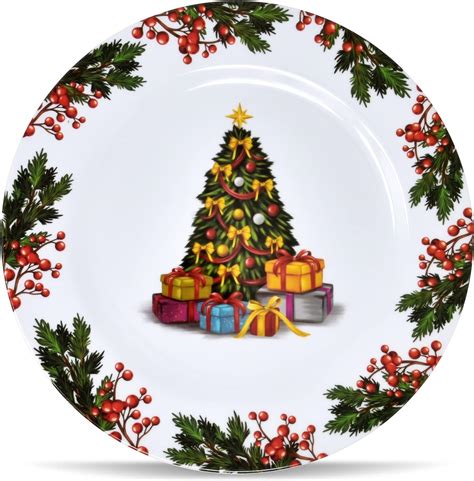 T Boutique Christmas Plates Melamine Holiday Dinner