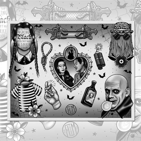 Addams Family Tattoo - Etsy