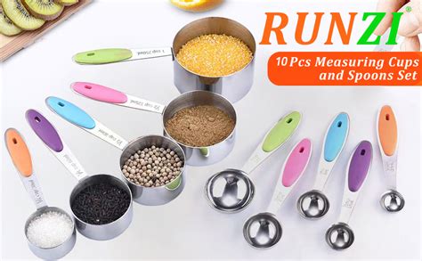 Amazon Pcs Measuring Cups And Spoons Set Stackable Metal