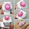 Batu Cincin Ruby Pink Milky Ring Perak Asli Kode Wahyu Mulia