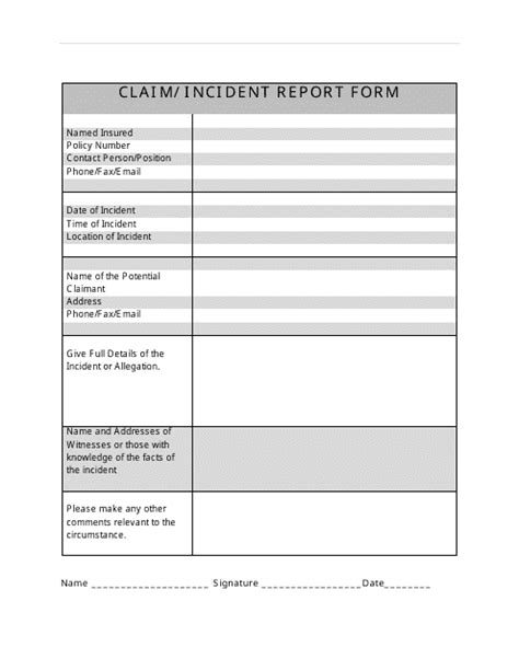 Texas Incident Report Forms Printable