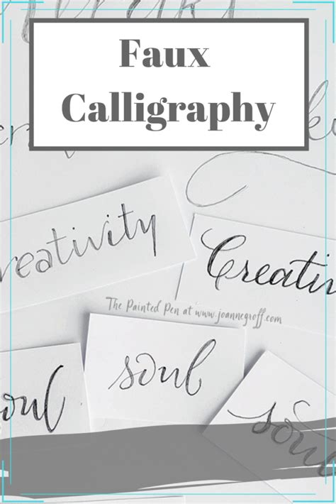 Faux Calligraphy - A turorial with interesting words with The Painted Pen