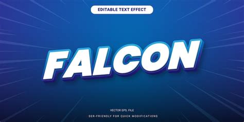 Premium Vector Editable Text Effect Falcon With Blue Background Vector