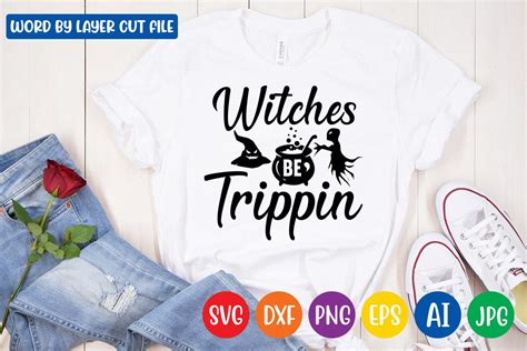 Witches Be Trippin Svg Design Graphic By Trendytrinkets · Creative Fabrica