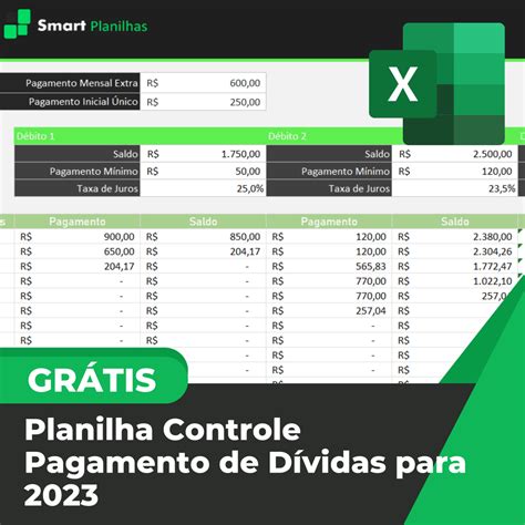 Planilha Controle Pagamento de Dívidas para 2023 - Smart Planilhas