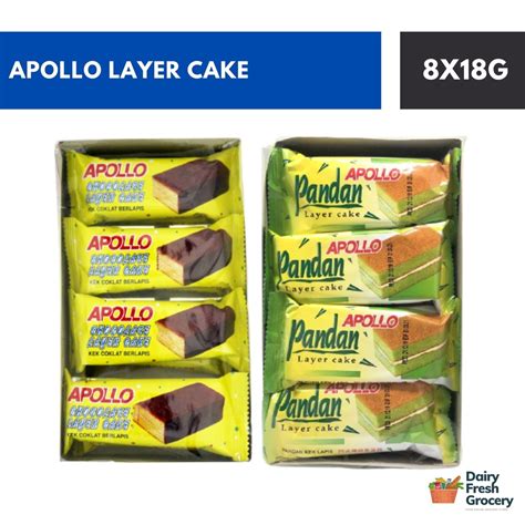 Apollo Layer Cake 8s X18g Flavor Chocolate Pandan Shopee Malaysia