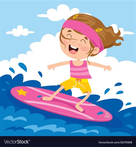 Character Surfing Royalty Free Vector Image Vectorstock