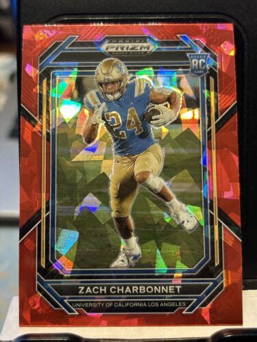 Zach Charbonnet Panini Prizm Draft Picks Red Cracked Ice Prizm