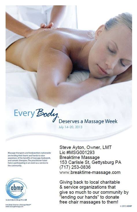 Everybody Deserves A Massage Week Breaktime Massage Participated By Ting Free Chair Massages