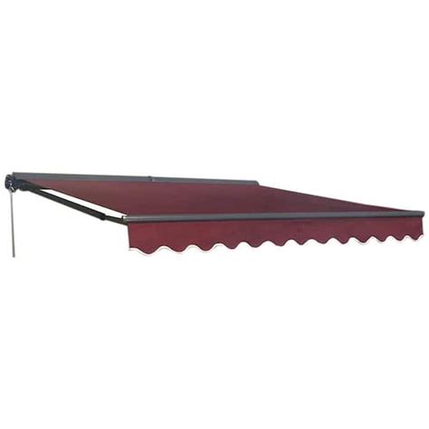 Aleko 10 Ft Half Cassette Retractable Awning 96 In Projection In Burgundy Awc10x8burg37 Hd