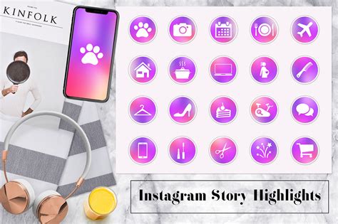 Colorful Instagram Story Icons By North Sea Studio Thehungryjpeg