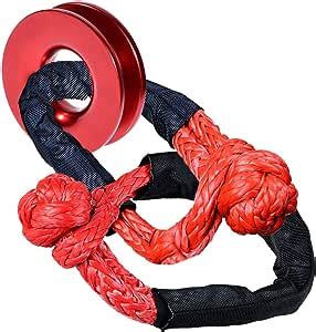 Amazon Combo Red Pair Synthetic Winch Rope Towing Soft