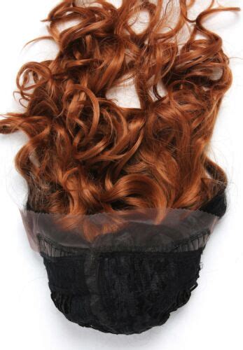 Perücke Damen Frauen Lace Front lang Locken Scheitel Ombre Dunkelbraun