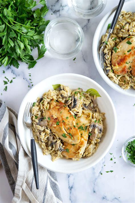 One Pot Chicken Marsala Orzo