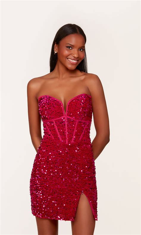 Strapless Sequin Mini Dress