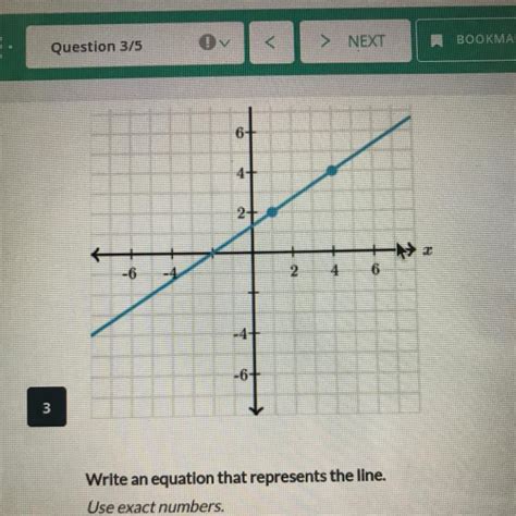 Write An Equation That Represents The Line Use Exact Numbers Brainly