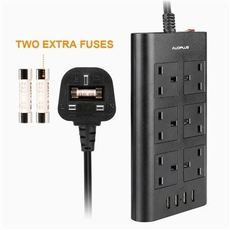 Surge Protected Extension Lead Auoplus Gang Power Strip With