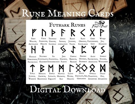 Rune Meaning Cards, Learn Runes, Digital Download - Etsy