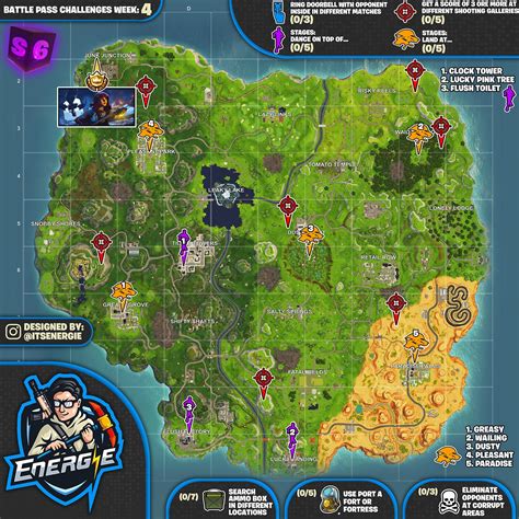 Fortnite Season Week Cheat Sheet Royale Sfide Stagione Kane