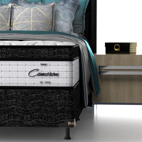 Conjunto Cama Box Casal Mola Ensacada Cameron D28 Ceps Pillow 280g