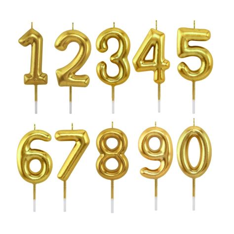 Velas De Cumpleaños Números 6 Cm Velas Doradas Alba Hogar