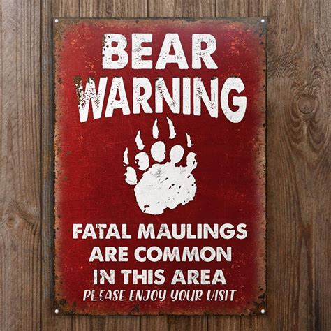 Bear Warning Funny Metal Sign Beware of Bears Sign Bear | Etsy