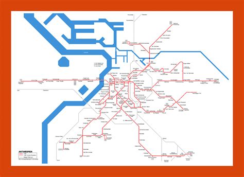 Tram map of Antwerpen | Maps of Antwerp | Maps of Belgium | Maps of