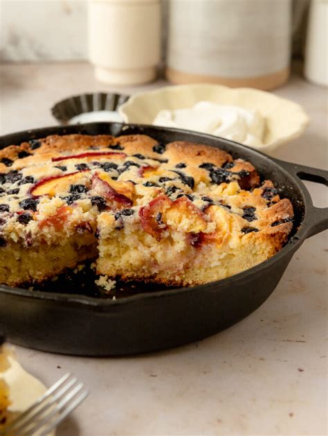 Cast Iron Pound Cake With Seasonal Fruit Topping Olives Thyme