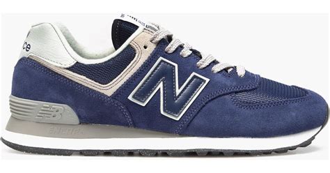 New Balance Leather Ml574 Evn Navy In Blue For Men Lyst