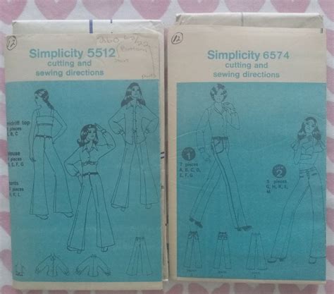 Vintage Simplicity 1970s Jeans Patterns Naked Etsy