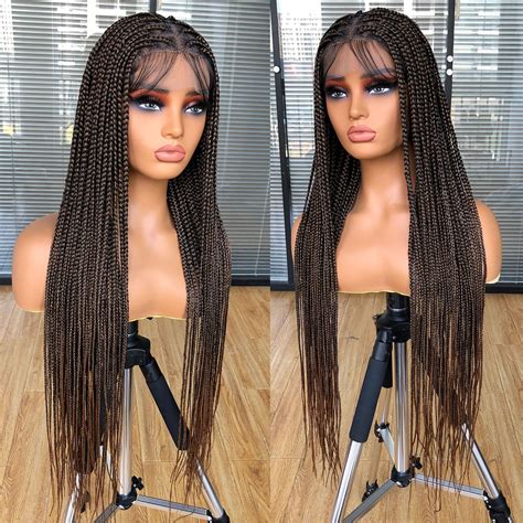 Amazon RunM 36 Full Double Lace Front Box Braided Wigs For Black