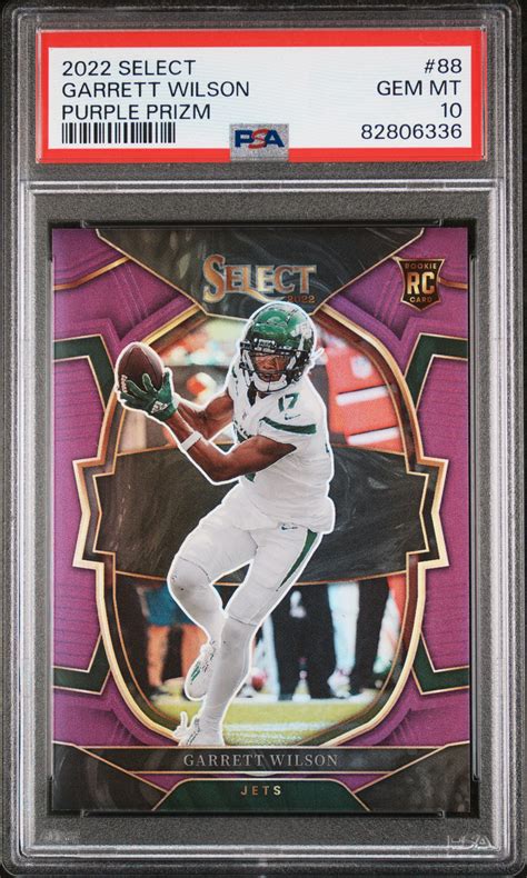 Garrett Wilson Panini Select Purple Prizm Rc Psa Gem Mt