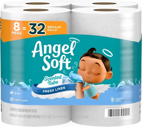 Angel Soft Toilet Paper With Fresh Linen Scented Tube 8