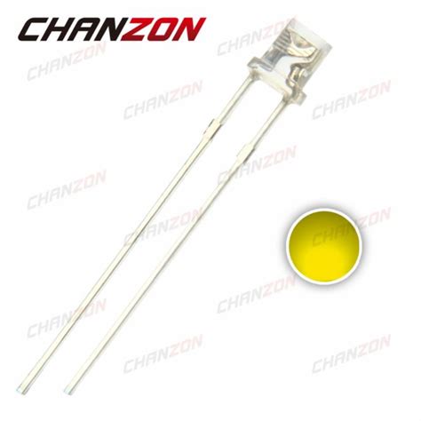 Chanzon Pcs Mm Flat Yellow Led Diode Water Clear Transparent Mm