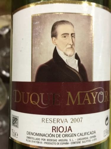 Bodegas Ardura Sl Duque Mayor Reserva Vivino US