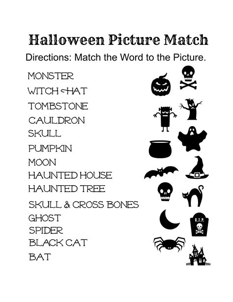 Free Printable Halloween Activity Sheets For Elementary Grades