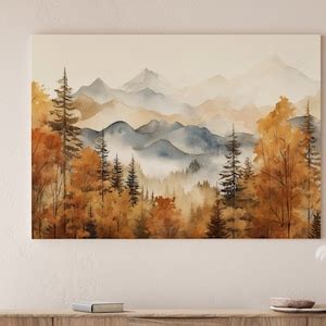 Autumn Watercolor Forest Landscape Printable. Printable Wall - Etsy