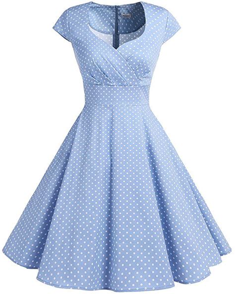 Bbonlinedress Womens 50s 60s A Line Rockabilly Dress Cap Sleeve