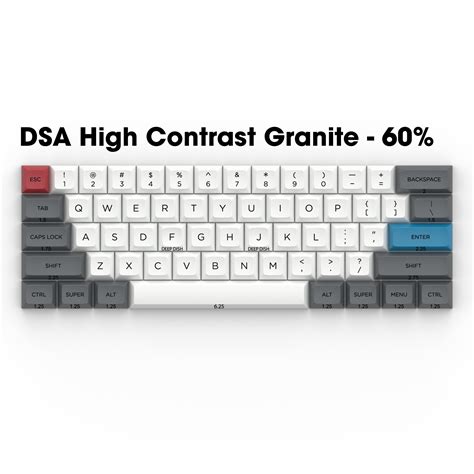 Dsa High Contrast Granite 60 Keycap Set Spkeyboards