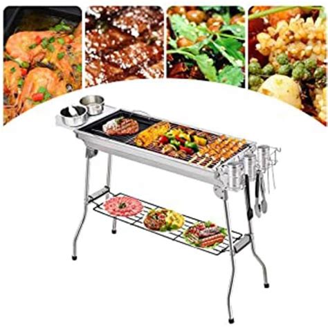 Bbq Grill Barbecue Pliant Portable Avec Grand Filet De Gril Femor